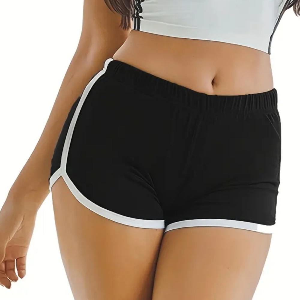 Elastic Waist Hotpants, Workout Yoga Casual Shorts For Spring & Summer